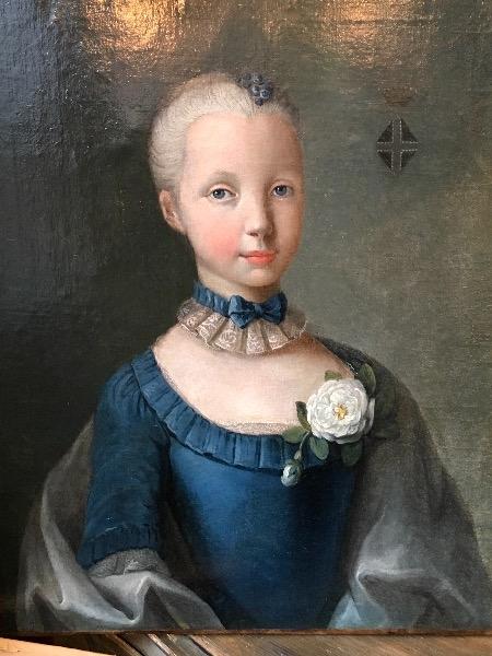 Charmant portrait d’une jeune femme du XVIII ème siècle 