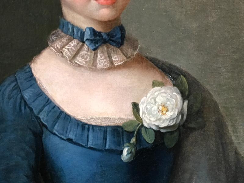 Charmant portrait d’une jeune femme du XVIII ème siècle 