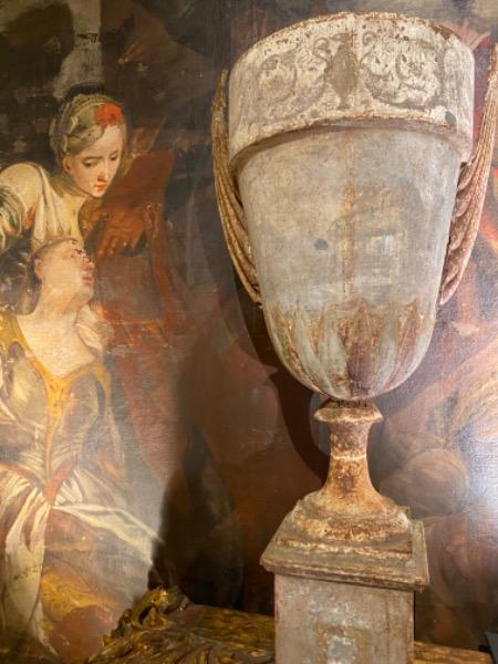 Grand vase en tôle d’époque directoire ( dans son jus ) fin  18 ème