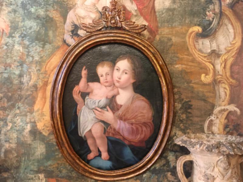 HSToile ´Vierge à l’enfant ´  Italie fin XVIII ème 