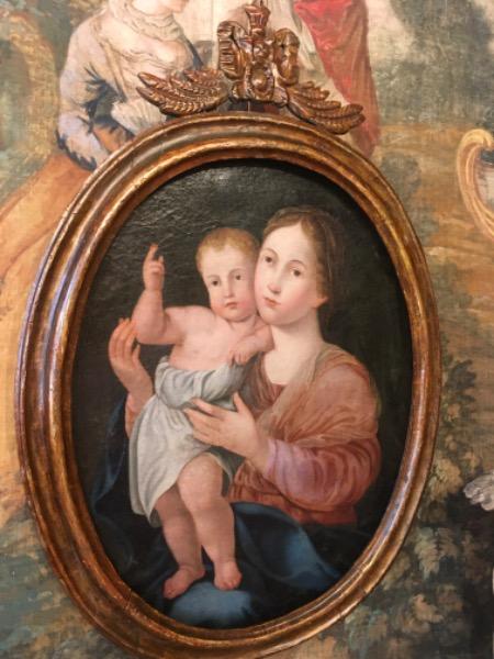 HSToile ´Vierge à l’enfant ´  Italie fin XVIII ème 