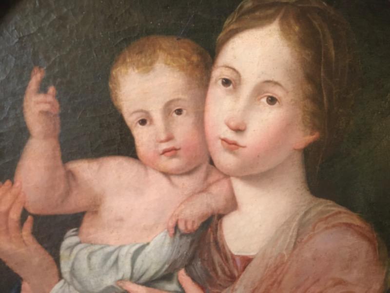 HSToile ´Vierge à l’enfant ´  Italie fin XVIII ème 